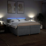 Slatted bed base with mattress Light grey 200x200cm Fabric