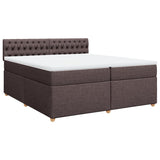 Slatted bed base with mattress Dark brown 200x200 cm