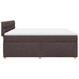 Slatted bed base with mattress Dark brown 200x200 cm