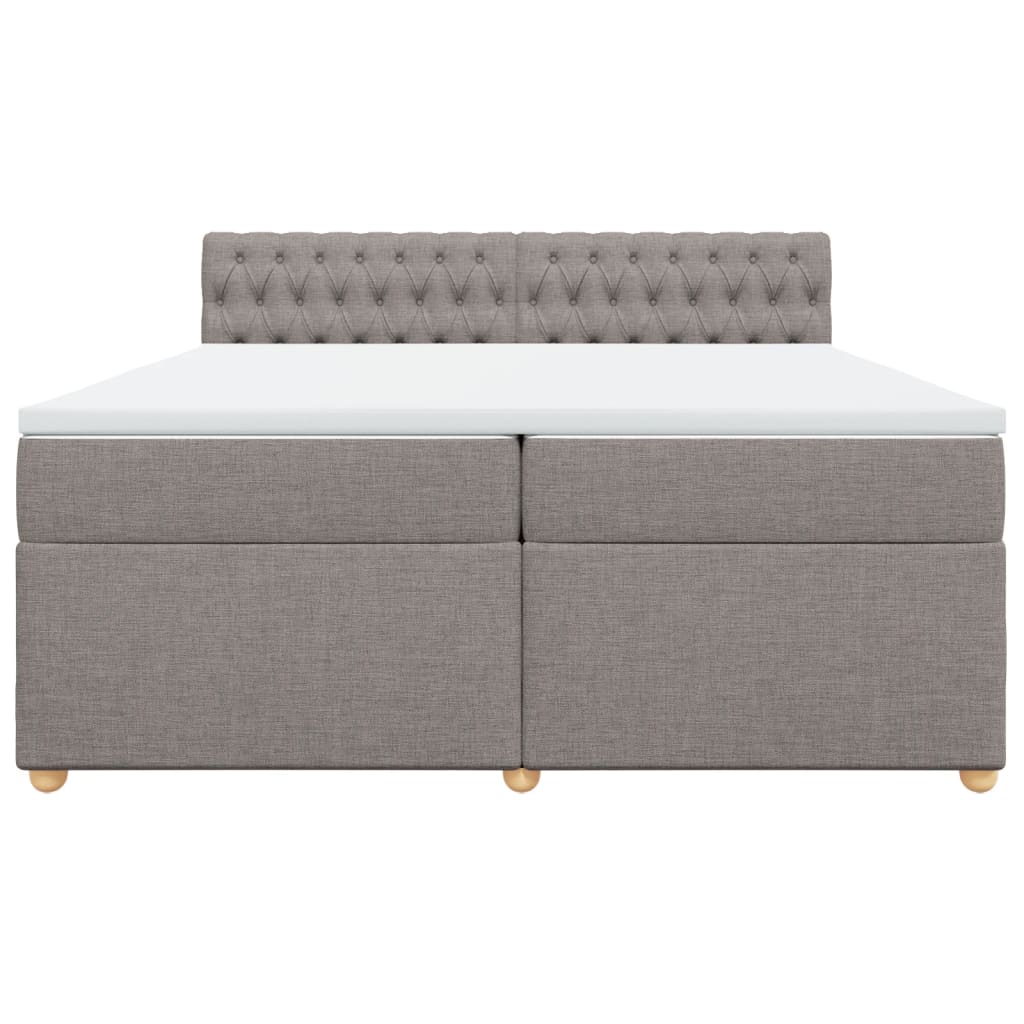 Sommier à lattes de lit avec matelas Taupe 200x200 cm Tissu