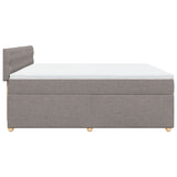 Sommier à lattes de lit avec matelas Taupe 200x200 cm Tissu