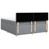 Sommier à lattes de lit avec matelas Gris clair 200x200cm Tissu