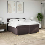 Slatted bed base with mattress Dark brown 200x200 cm