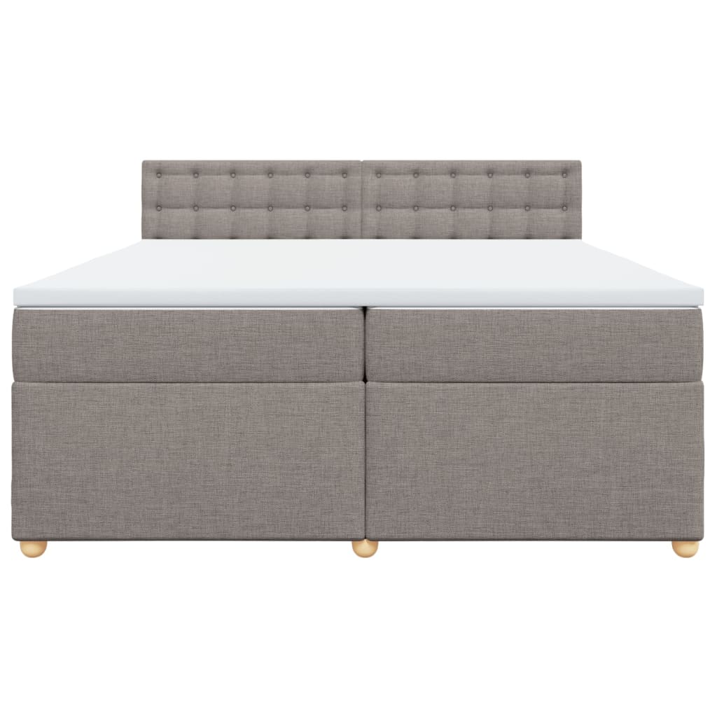 Sommier à lattes de lit avec matelas Taupe 200x200 cm Tissu