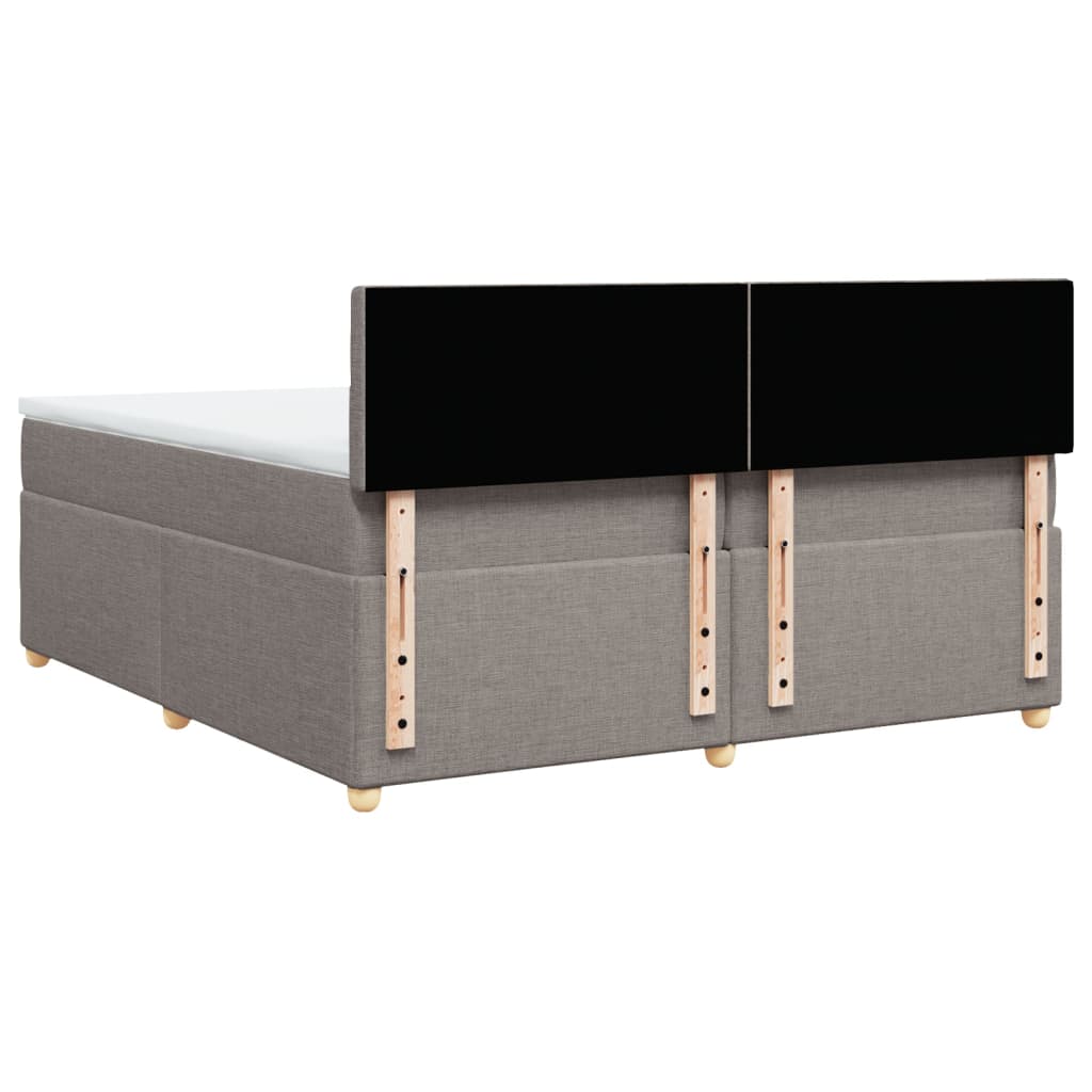 Sommier à lattes de lit avec matelas Taupe 200x200 cm Tissu