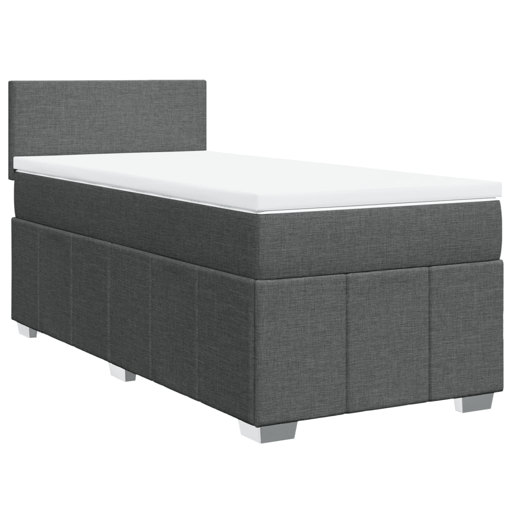 Slatted bed base with mattress Dark grey 80x200 cm Fabric