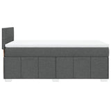 Sommier à lattes de lit avec matelas Gris foncé 80x200 cm Tissu