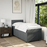 Slatted bed base with mattress Dark grey 80x200 cm Fabric