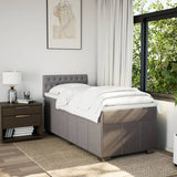 Slatted bed base with mattress Taupe 80x200 cm Fabric