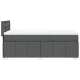 Slatted bed base with mattress Dark grey 80x200 cm Fabric