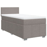 Sommier à lattes de lit avec matelas Taupe 90x190 cm Tissu