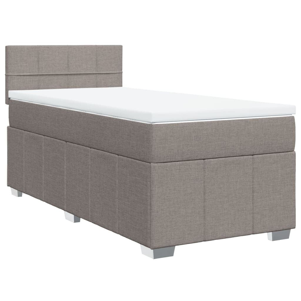 Slatted bed base with mattress Taupe 90x190 cm Fabric