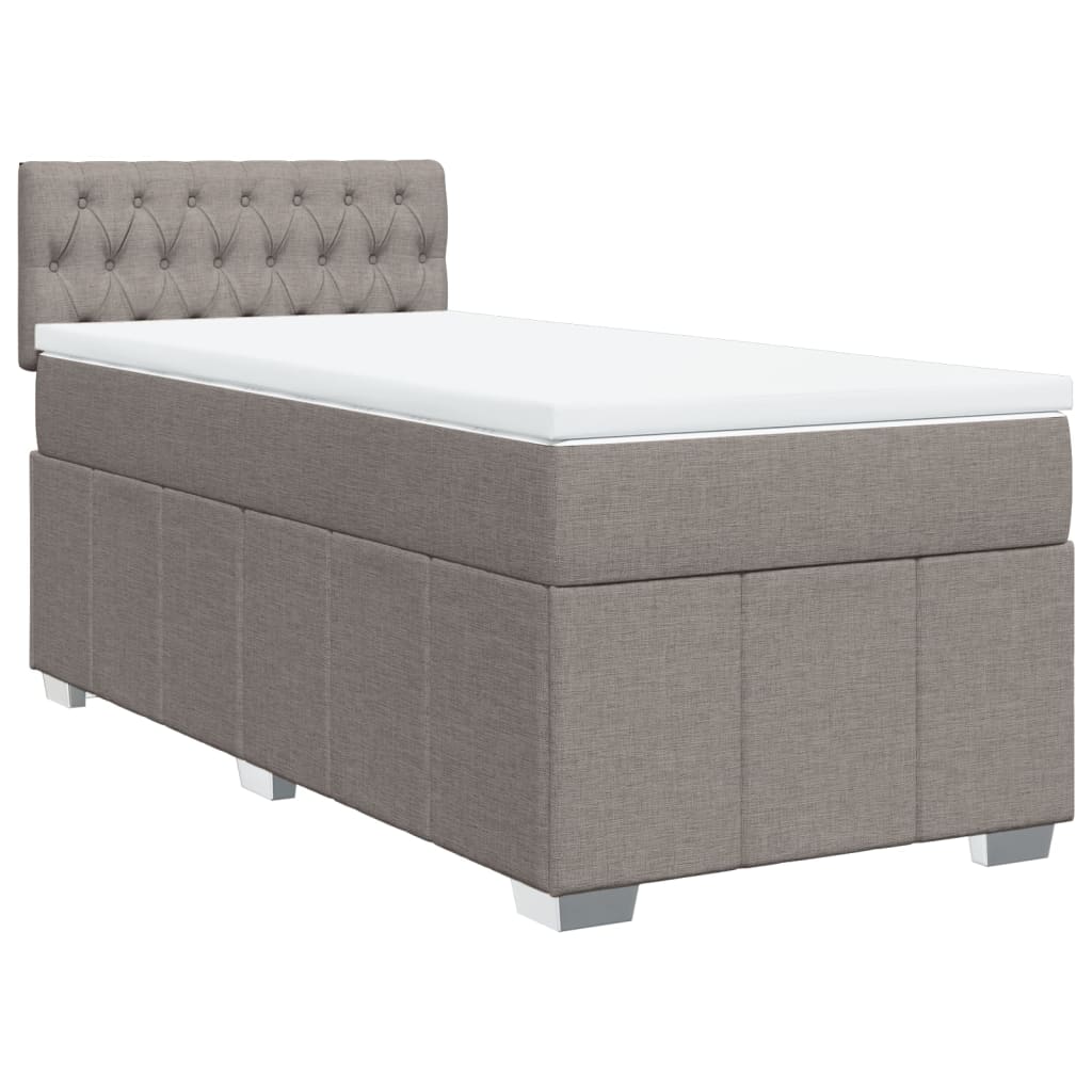 Sommier à lattes de lit avec matelas Taupe 90x190 cm Tissu