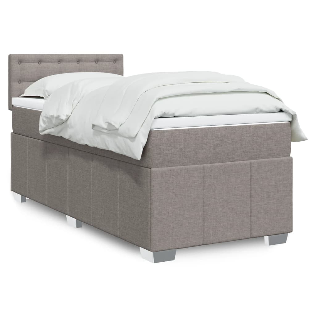 Sommier à lattes de lit avec matelas Taupe 90x190 cm Tissu