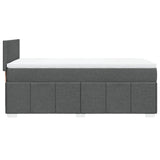 Sommier à lattes de lit avec matelas Gris foncé 90x200 cm Tissu