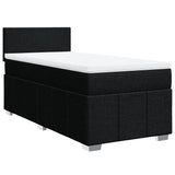 Slatted bed base with mattress Black 90x200 cm Fabric