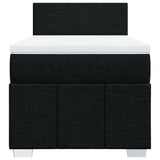 Slatted bed base with mattress Black 90x200 cm Fabric