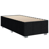 Slatted bed base with mattress Black 90x200 cm Fabric