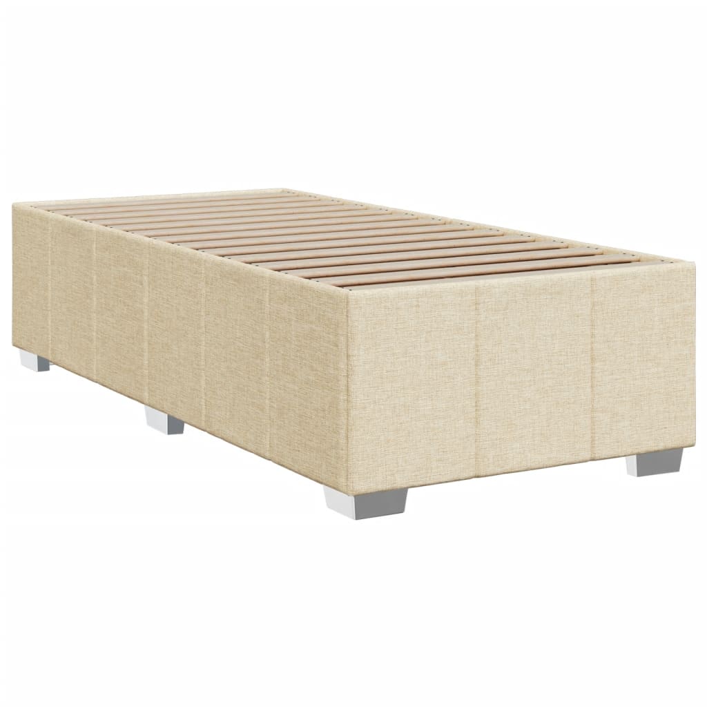 Bed slatted base with mattress Cream 90x200 cm Fabric