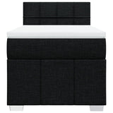 Slatted bed base with mattress Black 90x200 cm Fabric