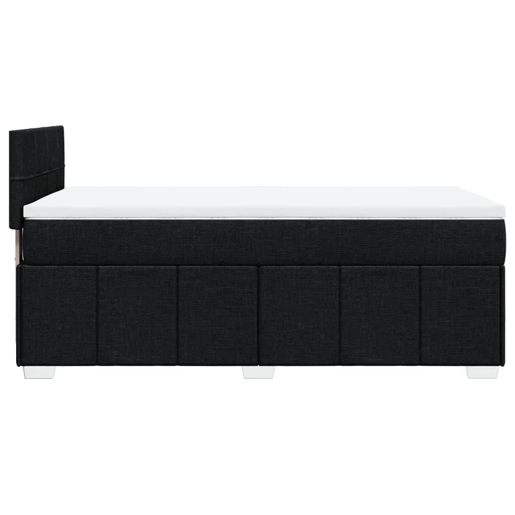 Slatted bed base with mattress Black 90x200 cm Fabric