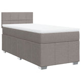 Sommier à lattes de lit avec matelas Taupe 90x200 cm Tissu