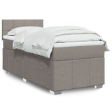 Sommier à lattes de lit avec matelas Taupe 90x200 cm Tissu