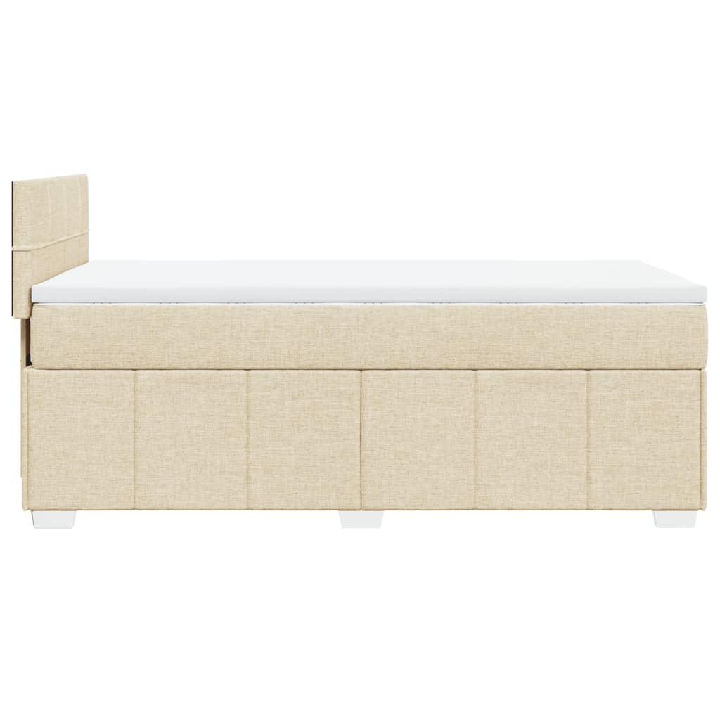 Bed slatted base with mattress Cream 90x200 cm Fabric