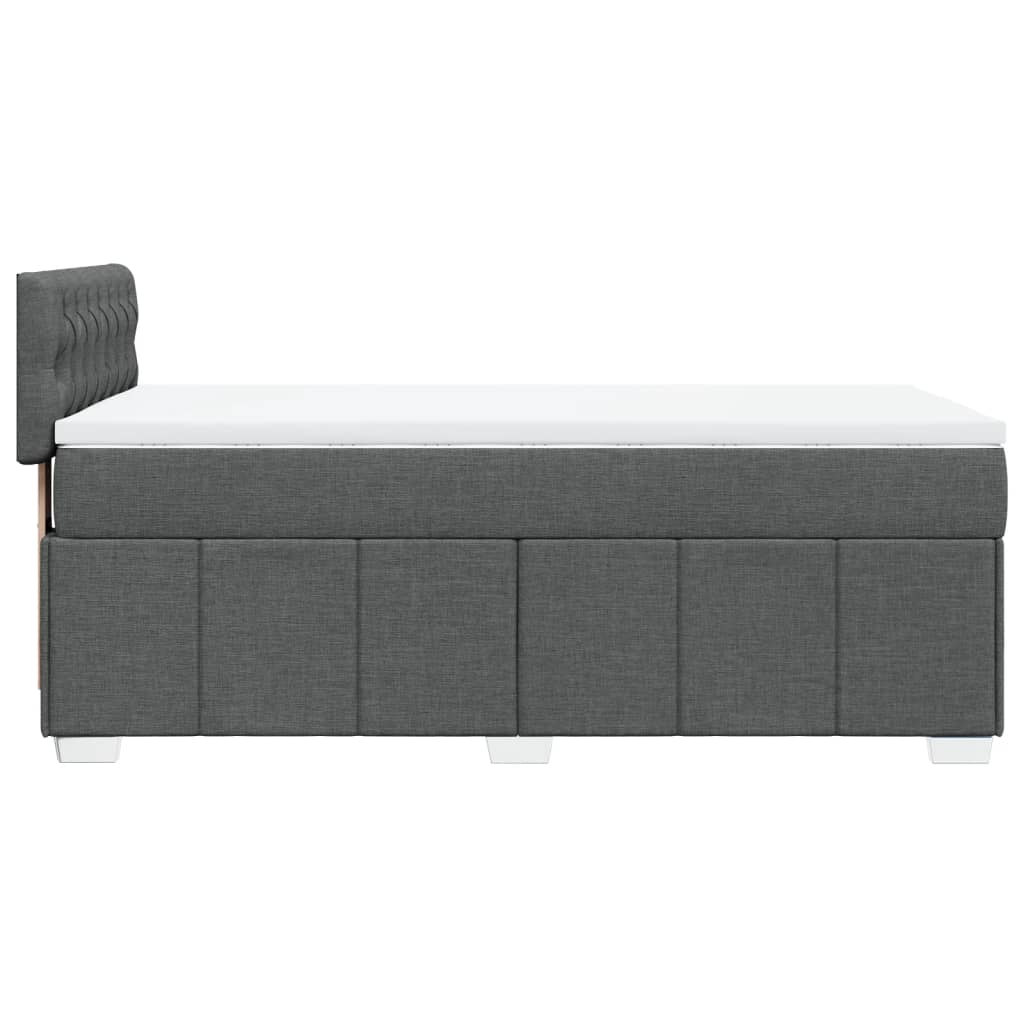 Sommier à lattes de lit avec matelas Gris foncé 90x200 cm Tissu