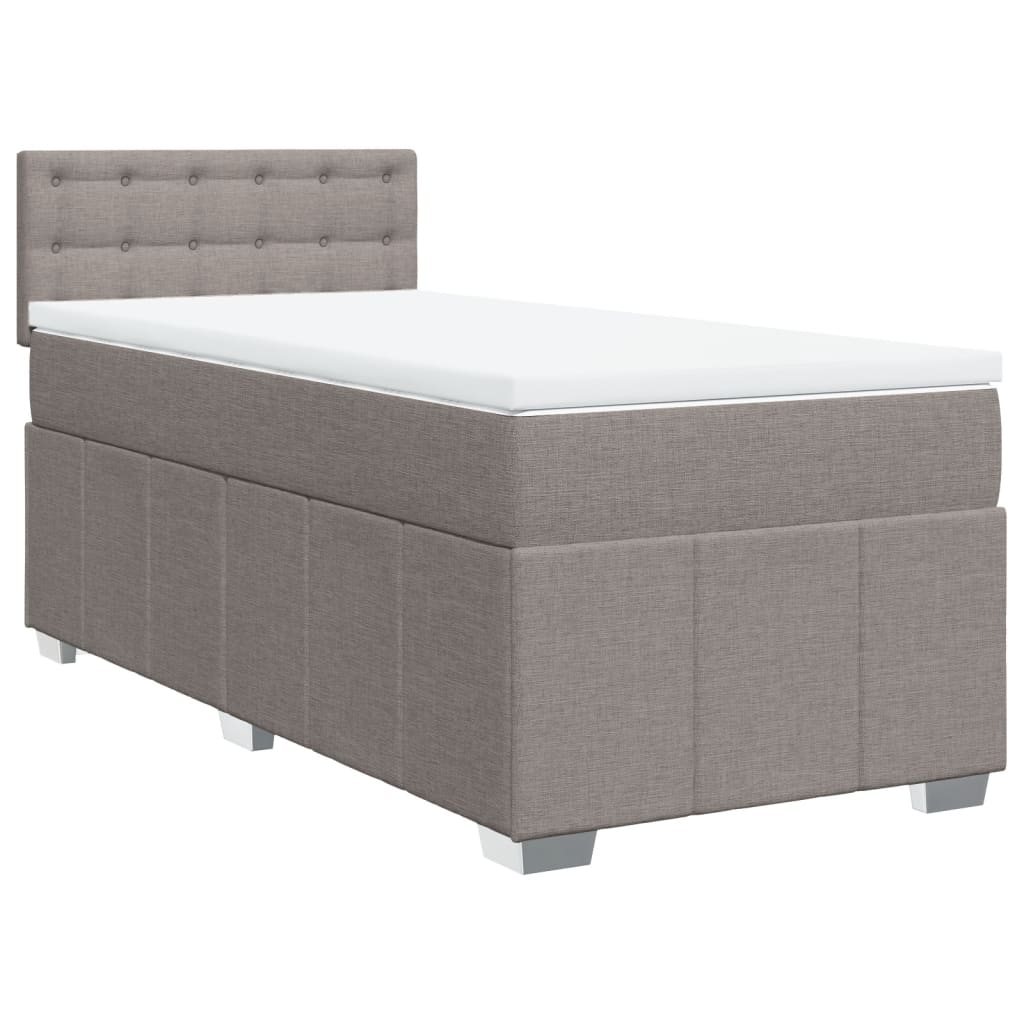 Sommier à lattes de lit avec matelas Taupe 90x200 cm Tissu