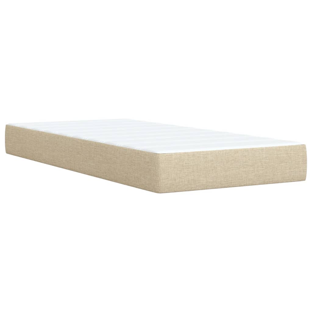 Bed slatted base with mattress Cream 100x200 cm Fabric