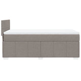 Sommier à lattes de lit avec matelas Taupe 100x200 cm Tissu