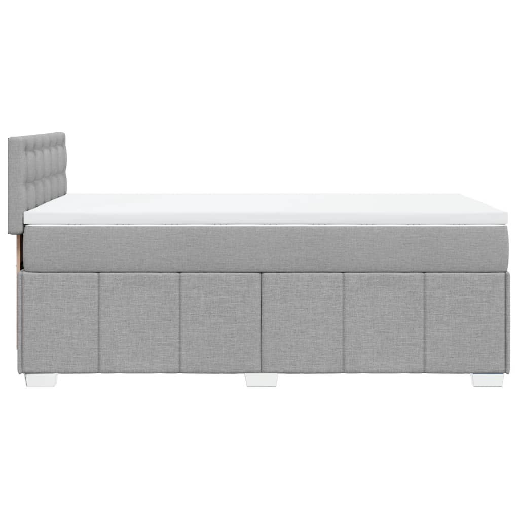 Slatted bed base with mattress Light grey 100x200cm Fabric