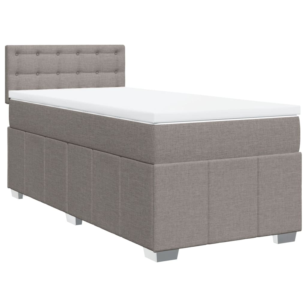 Sommier à lattes de lit avec matelas Taupe 100x200 cm Tissu