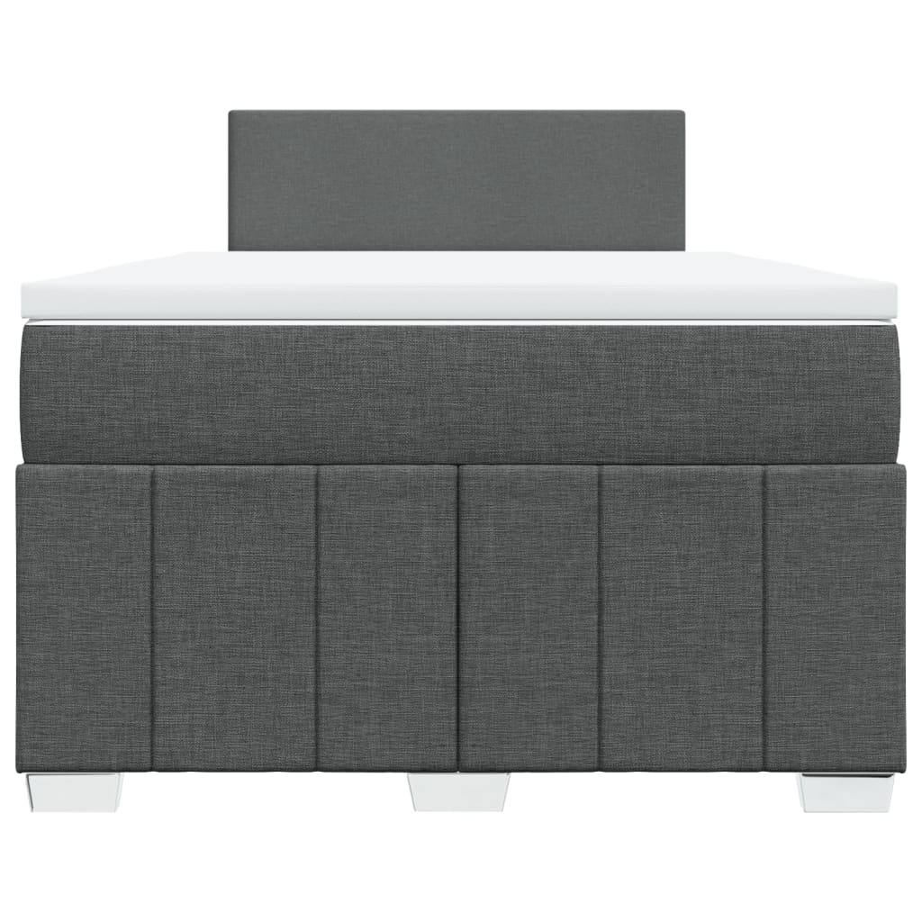 Slatted bed base with dark gray mattress 120x190cm fabric