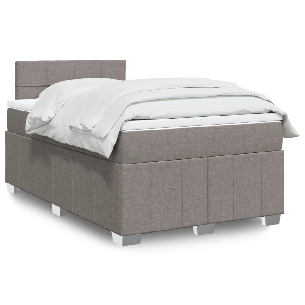 Sommier à lattes de lit avec matelas taupe 120x190 cm tissu