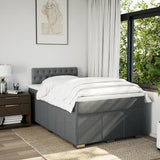 Slatted bed base with dark gray mattress 120x190cm fabric