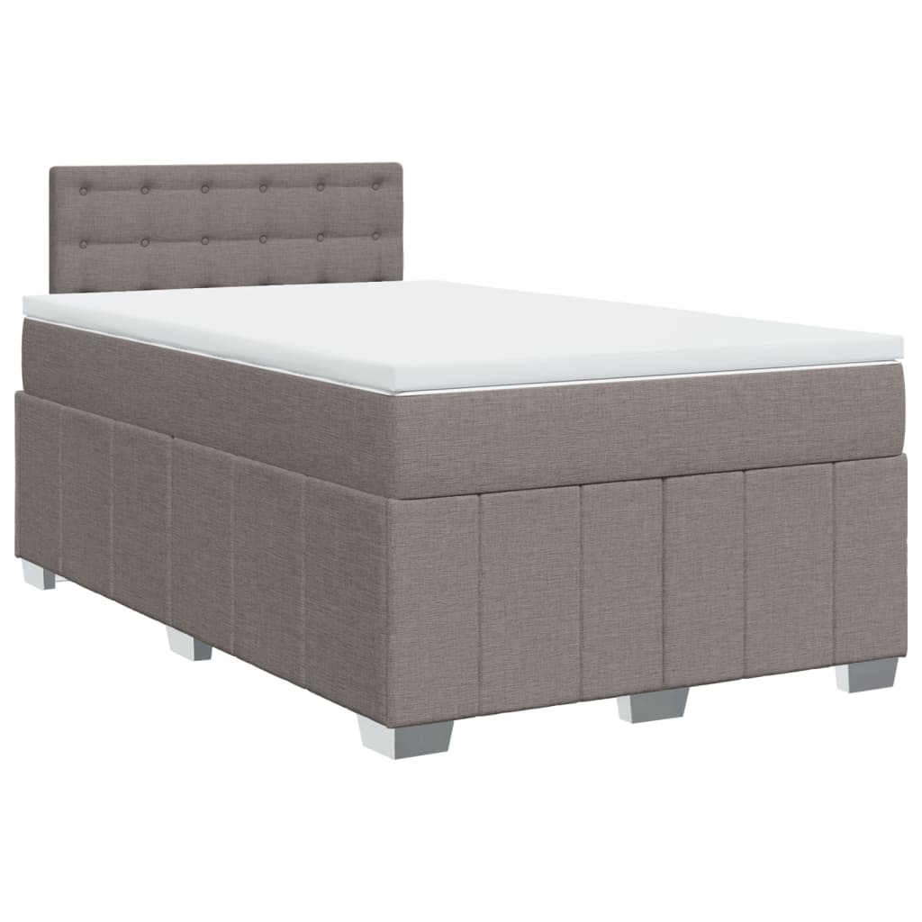 Sommier à lattes de lit avec matelas taupe 120x190 cm tissu