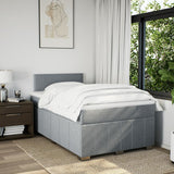 Slatted bed base with mattress Light grey 120x200cm Fabric