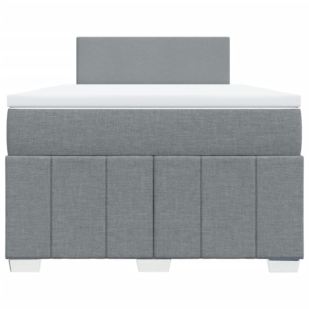 Slatted bed base with mattress Light grey 120x200cm Fabric