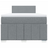 Slatted bed base with mattress Light grey 120x200cm Fabric