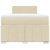 Bed slatted base with mattress Cream 120x200 cm Fabric