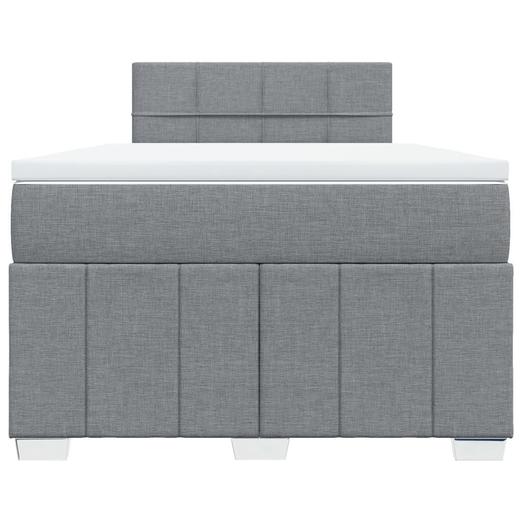 Slatted bed base with mattress Light grey 120x200cm Fabric