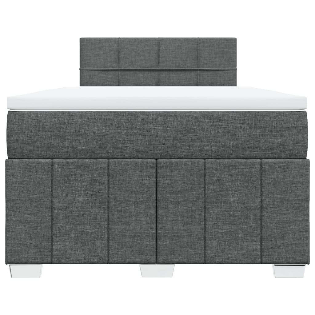 Slatted bed base with mattress Dark grey 120x200cm Fabric