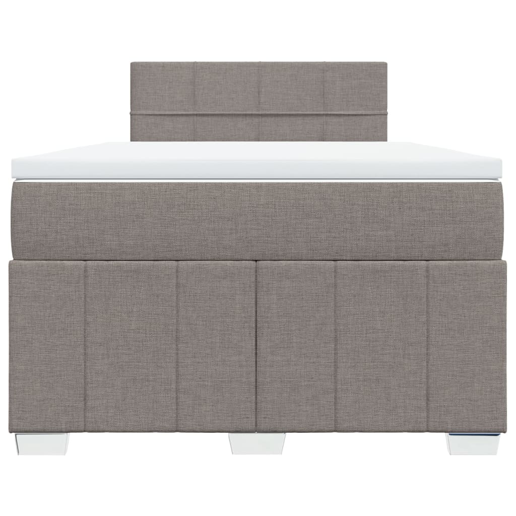 Sommier à lattes de lit avec matelas Taupe 120x200 cm Tissu