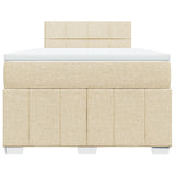 Bed slatted base with mattress Cream 120x200 cm Fabric