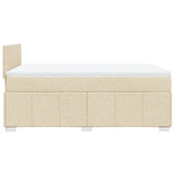 Bed slatted base with mattress Cream 120x200 cm Fabric