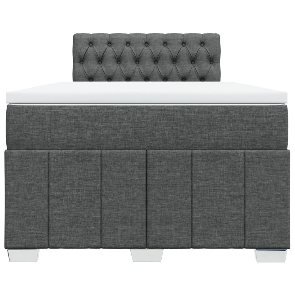 Slatted bed base with mattress Dark grey 120x200cm Fabric