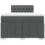 Slatted bed base with mattress Dark grey 120x200cm Fabric