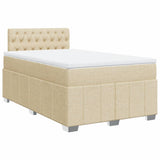 Bed slatted base with mattress Cream 120x200 cm Fabric